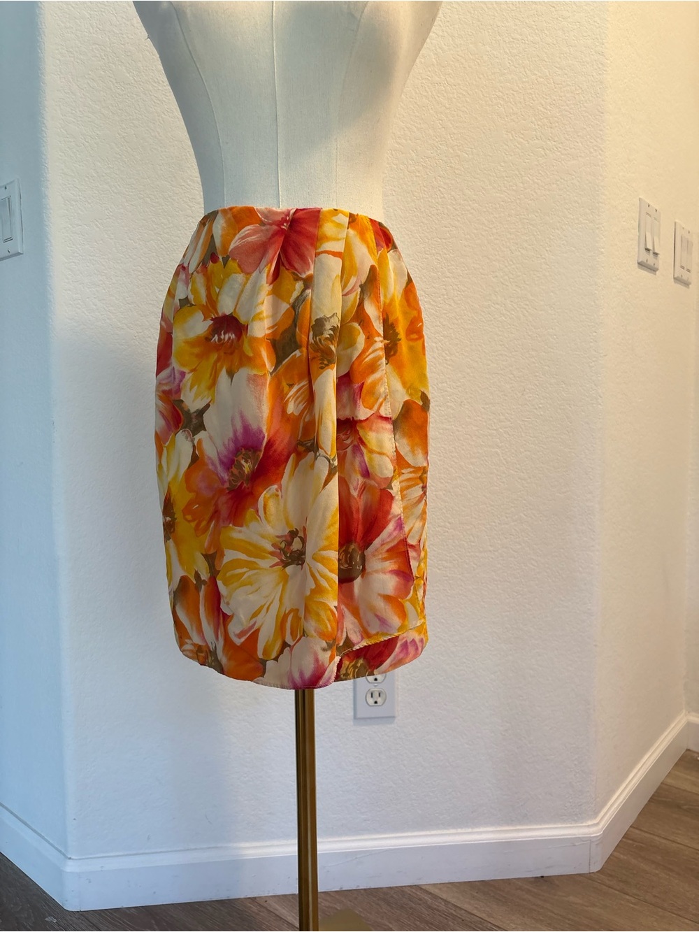 Vintage Liz Claiborne Collection 100% Silk Floral Wrap Midi Skirt | Y2K - Picture 1 of 7